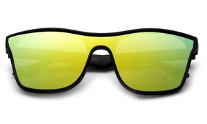Kids Sunglasses Flat Lens Horned Rim Retro Futuristic Style Youth - Picture 1 of 13