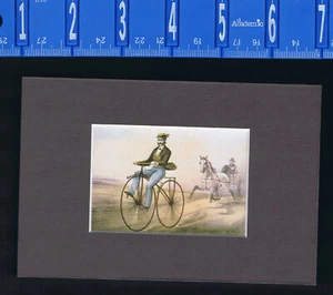 The Velocipede Race, Currier & Ives - Matted Art 4X6 - Picture 1 of 1