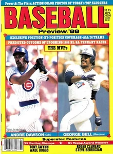 BASEBALL PREVIEW '88 Magazine (Volume 10) MVPs Andre Dawson & George Bell Cover - Picture 1 of 5