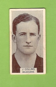 1933  VFL WILLS CIGARETTE  CARD  #9.  J. COLLINS, MELBOURNE - Bild 1 von 2