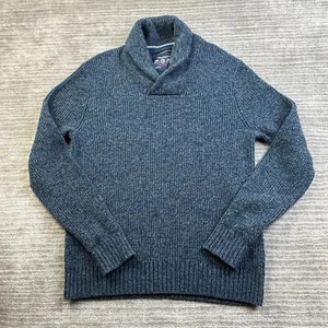 American Eagle Sweater Mens Medium Blue Shawl Collar Pullover Casual Knit - Picture 1 of 7