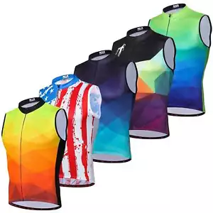 2024 Mens Cycling Vest Top Sleeveless Cycling Jersey Bike Shirt Reflective S-5XL - Picture 1 of 16