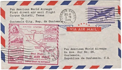 FFC Pan American World Airways Corpus Christi Texas to Guatemala City, Guatemala - Image 1 of 3