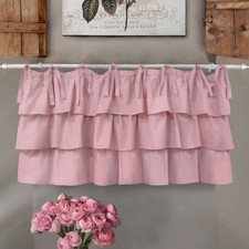 Mantovana Shabby Chic con balze Etoile Basic Collection 140 x 60 cm Colore Rosa