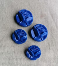 ANTIQUE CZECH GLASS BUTTONS - VINTAGE - ART-DECO - 1920´s-1930´s (4pcs) - D925