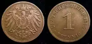 GERMANY 1895 J 1 Pfennig XF - Picture 1 of 1