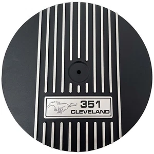 Ford Mustang Pony 351 Cleveland - 13" Round Air Cleaner Kit - Black - Foto 1 di 7
