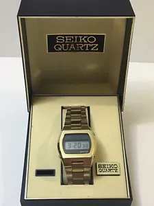Vintage anni '70 Seiko Quartz LC 0439-4009 Tutto Originale Con Cinturino E Scatola - Foto 1 di 12
