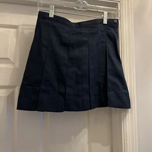 Lands End Navy Pleated Skirt Girls Size 8  - Picture 1 of 6