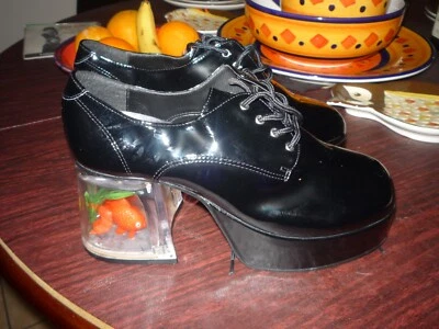 NEW (OTHER) BOX PARTY DISCO VINTAGE SHOES UNIQUE FISH IN HEELS PLATFORM PIMP   - Image 1 of 4