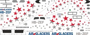 Decal 557 EC 135 Air-Glaciers HB-ZEF - Picture 1 of 2
