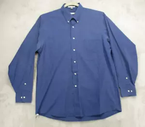 Geoffrey Beene Button Up Shirt Men's Large Blue with White Geometric Pattern - Picture 1 of 14