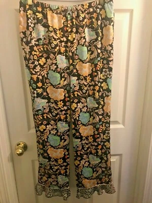 Victoria Secret Satin pajama pants sleep Pink Stripe Lips Logo S M L NEW women's - Image 1 of 4