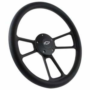 Steering Wheel Kit Black Vinyl & Black Billet 1995-2002 Chevy Full Size Trucks - Picture 1 of 23