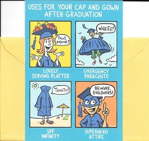 Funny Uses for Graduation Gown After Graduate Greeting Card By Hallmark - Picture 1 of 3