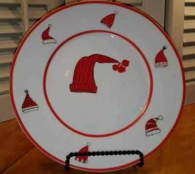  Christmas dessert plates Tabletops Unlimited set of 4 retro porcelain - Image 1 of 4