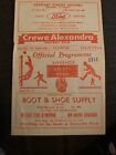 1965 Crewe Alexandra Fc V Tranmere Match Programme