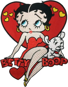 LARGE SIZE SEXY LADY Red Heart Dog Poppy Beautiful Girl Jacket Sew Iron on Patch - Picture 1 of 1