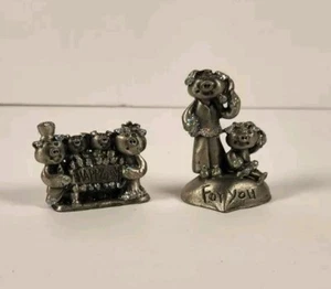 Zwei Glitzer Zinn Schwein Figuren (8C5) - Bild 1 von 5