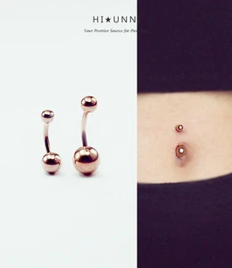 14g 16g Roségold Bauchnabelringe, 316l Chirurgenstahl Bauchnabelring Turm Ohrring - Bild 1 von 6