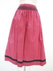 Herrlich rot Baumwolle mit Ranken unbeschreiblicher Damen Trachtenrock Gr.42