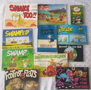 11 Comic Strip Book Bundle - 1970's 80's Footrot Flats Swamp Hagar Far Side + Mo - Bild 1 von 1