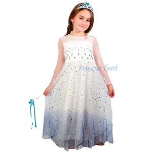 Elsa Frozen 2 Girls stylish Birthday Dress and Gift Set - Picture 1 of 12