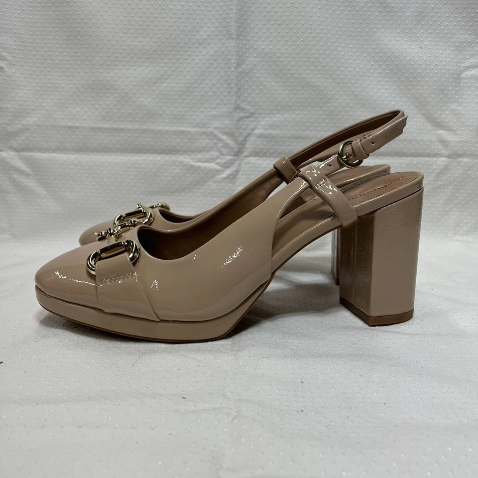 Giani Bernini Apriil Slingback Pumps Womens Size 8M Nude Memory Foam Block Heel - Image 1 of 4