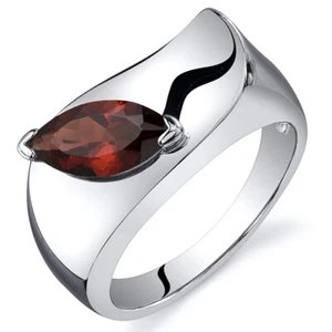Musuem Stil Marquise-Schliff 1,25 kt Granat Ring Sterlingsilber Größen 5 bis 9 - Bild 1 von 3