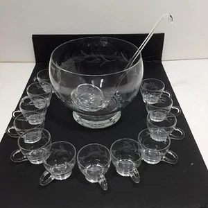 Vintage Moderno Riekes Crisa 14-teiliges Stanzschüssel-Set MCM handgeblasener Kristall - Bild 1 von 9