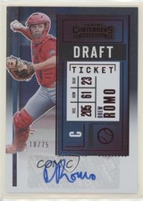 2020 Panini Contenders Pick 2 Draft Ticket Red /75 Drew Romo #DPT2-DR Auto