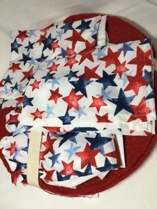 Williamstown Placemats AND Napkins (8) RED BLUE WHITE STARS 100% COTTON NIP - Picture 1 of 1