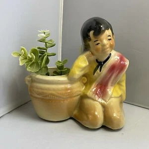 Vintage Shawnee Pottery Vintage Boy w/ Sombrero Ceramic Planter USA - Bild 1 von 12