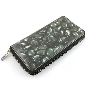ACME Studios “BLACK ROCK” Printed Women’s Leather Zipper Wallet Organizer - NEW - Picture 1 of 2
