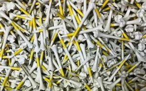 100 New Pride PTS Evolution Golf Tees White/Yellow 2 3/4 Same Day Shipping - Picture 1 of 1