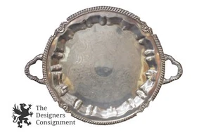 1875 Handled Sheets Rockford S Co Silverplated Serving Tray Ornate Scallop 14.5" - Picture 1 of 6