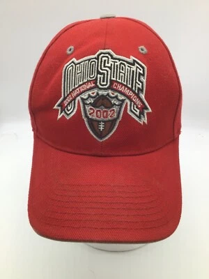 Gorra de béisbol ajustable roja de fútbol americano campeones nacionales de Ohio State 2002 H6 Foto 1 de 4