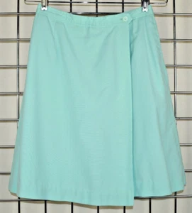 Skort Skirt VTG 60s Turquoise Knee Length Side Pockets Ultra High Waist Sz S/M - Picture 1 of 12