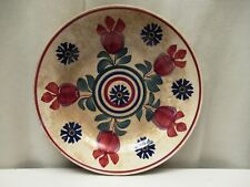 Spongeware Spatterware Plate Porcelain Hand Painted Floral Design Antique Old"05
