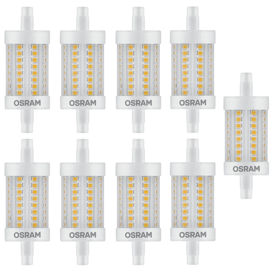 9 x Osram LED Leuchtmittel Star Line 78mm 8W = 75W R7s warmweiß 2700K DIMMBAR - Bild 1 von 4