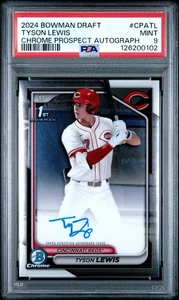 Bowman Chrome Tyson Lewis 2024 Base Auto CPA-TL PSA 9 - Imagen 1 de 3