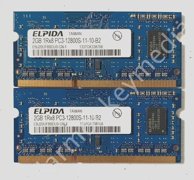 ELPIDA 4GB (2x2GB) APPLE MACBOOK PRO LAPTOP PC3-12800S DDR3-1600 RAM MEMORY - Image 1 of 3