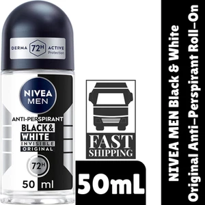 NIVEA MEN Black & White Original Anti-Perspirant Roll On 50 ml Men's Deodorant - Picture 1 of 26