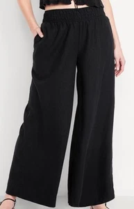 Old Navy Mid-Rise Linen-Blend Super Wide-Leg Palazzo Pants Women’s Petite Small - Picture 1 of 3