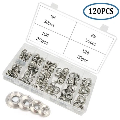 120PCS Nickel Plated For COUNTERSUNK Washers for Wood Screws For A2 Steel - Image 1 of 4