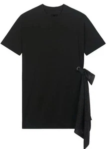 Givenchy Bandana Black NWT Short-Sleeved Side Tie Fastening T-Shirt Dress Sz XS - Picture 1 of 19