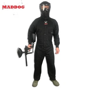 Maddog Tactical Paintball Rip Stop Coverall Jumpsuit - Black - Medium - Picture 1 of 9