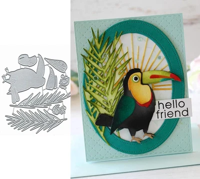 Feathered Friends Metal Die Cuts, Christmas Pine Leaf Cutting Dies for DIY Invit - Image 1 of 4