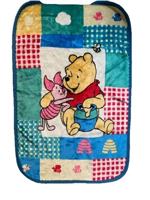 老式迪士尼皇冠工艺品小熊维尼小猪蜂蜜罐婴儿毯 30x45 英寸 — 第 1/4 张图片