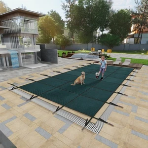 Cubierta de seguridad rectangular para piscina de 18x36 pies, subterránea/subterránea, herrajes incluidos. - Imagen 1 de 14